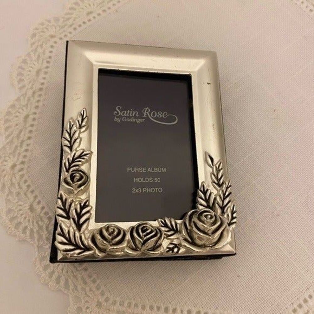 Vintage Godinger Silver Plate PictureAlbum Frame Satin Rose 1995